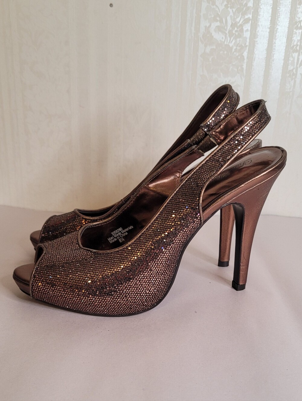 Lulu Townsend Bronze Glitter Stilettos - Picture 5 of 9